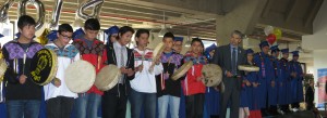 Amiskwaciy Graduates were joined by school drummers and Edmonton Public Schools Superintendent Darrell Robertson