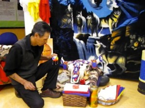 In addition to Amiskwaciy Academy Elder Whiskeyjack visits about 20 other schools each year