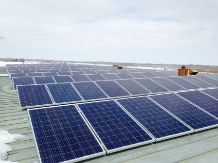 These solar panels are part of a green initiative on the Montana First Nation 