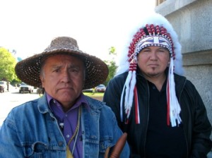 Totem Carver Jewell Praying Wolf James and Papaschase Chief Calvin Bruno