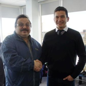 Gary Moostoos and noted Aboriginal broadcaster and educator Wab Kinew earlier this year 