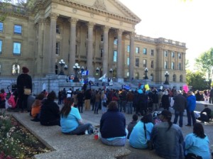 Over 300 people marched in Edmonton from Boyle Street to the Alberta Legislature   to support  action on the issue of missing and murdered Aboriginal women in Canada. 