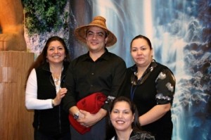 BC Hydro's AEES team: (l-r) Jeannie Cranmer, former employee George Hemeon, Melanie Woods and Valerie Monkman (front). Article by John Copley; Photo supplied