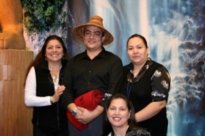 BC Hydro's  AEES team:  (l-r) Jeannie Cranmer, former employee George Hemeon, Melanie Woods and Valerie Monkman (front). Article by John Copley; Photo supplied 