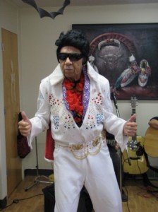 Elvis impersonator 86 year old Billy Chalifoux struts his stuff