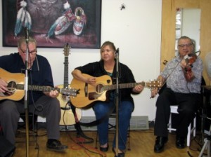 Forever Young Band (l-r) Wesley Cardinal, Doreen Pruden-Logan and Leonard Venne (band member Billy Sinclair not shown)