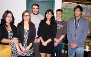 Centre High Campus Indigenous Student Leadership members (l-r): Savannah Dreaver, Mirsada Hodzic, Zach Walker, Cheri Ashley, Michael Essex and Nick Omeasoo