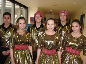 Some of the MCFS Dancers (l-r) Jordan Langford, Jolene Langford, Luc Gauthier, Jillian Langford, Joel Gladue and Joda Langford.   Photo and article by John Copley 