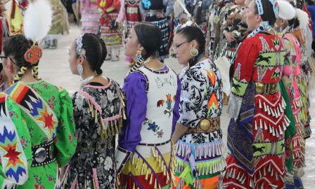 Traditional dancers never fail to grab the attention of visitors and other dancers on the powwow trail.