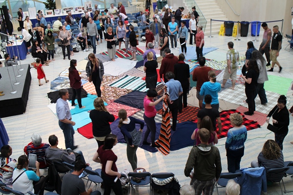 A Blanket Exercise was held to demonstrate the impact of discrimination. Photo by Terry Lusty