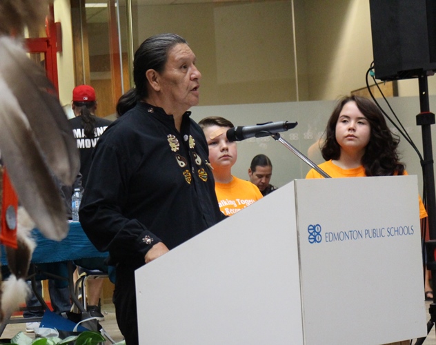 Elder Wilson Bearhead explained the significance of the reconciliation activiites.