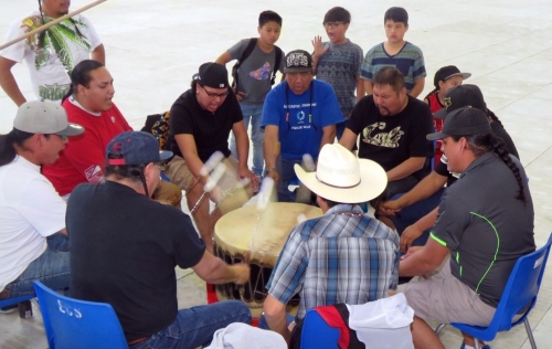 Blackfoot Confederacy Singers were the host Drum for the 2016 Ben Calf Robe Pow Wow.