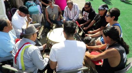 First day of the 10-day powwow was led by Host Drum, The Hawk River Singers.