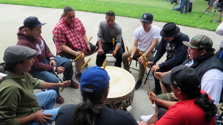 The Blackstone Singers were the Host Drum at Borden Park NAD celebration.