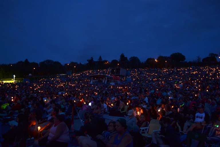 The magic amplifies after dark at the Edmonton Folk Fest. Photo by ANNews