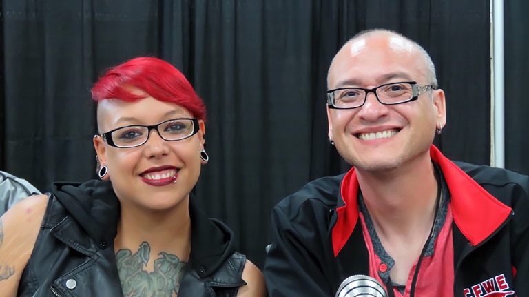 Longtime CFWE Morning Show host Wally Desjarlais and co-host Taylor Galvin emceed the final day of the first-ever K-Days Indigenous Princess Pageant.