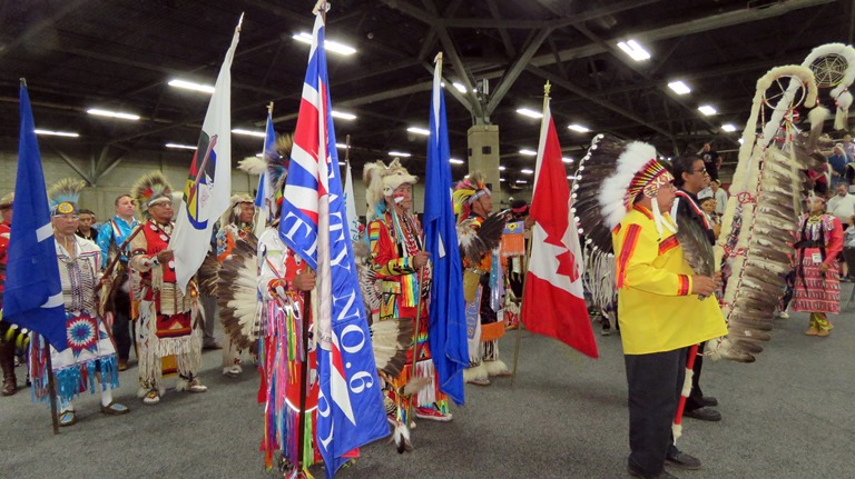 Louis Bull Nation Chief Arman Bull led the Grand Entry Staff and Flag Carriers.