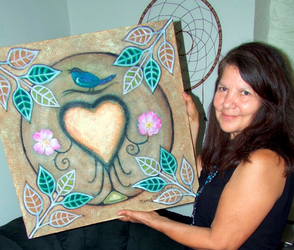 Nancy Desjarlais creates beautiful heart mandelas.