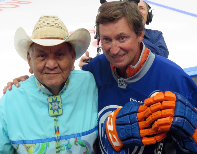 Two Great Ones - artist Alex Janvier and former Oilers star Wayne Gretzky.