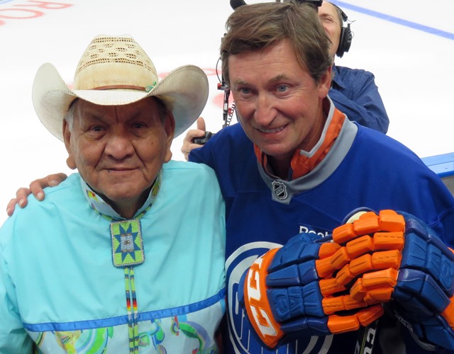 Two Great Ones - artist Alex Janvier and former Oilers star Wayne Gretzky. 