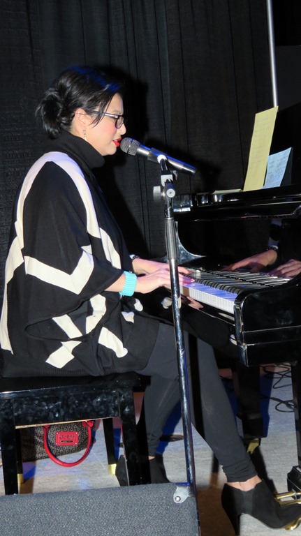 Michelle Neviadomy entertained the 300 people in attendance with songs performed on the drum and piano.