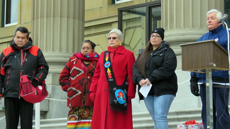wexecutive-director-brad-cardinal-and-several-sober-walk-guest-speakers-look-on-as-the-crowd-to-gathers-in-front-of-the-steps-to-the-legislature-building-2