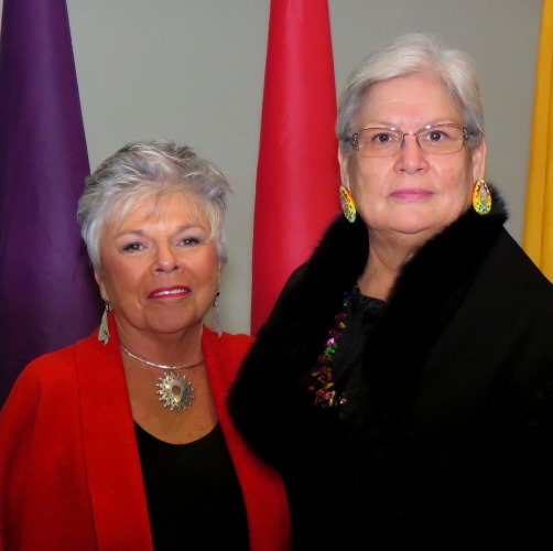 Roberta Jamieson and Marilyn Buffalo pose for a photo during Jamieson's Human Rights lecture at the University of Alberta last month. 