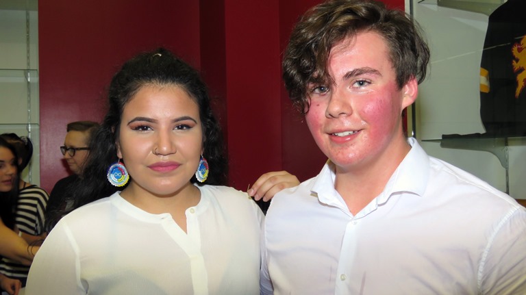 University of Alberta students Cassidy Halcrow and Ambrose Cardinal performed the Sash Dance and the Red River Jig. 